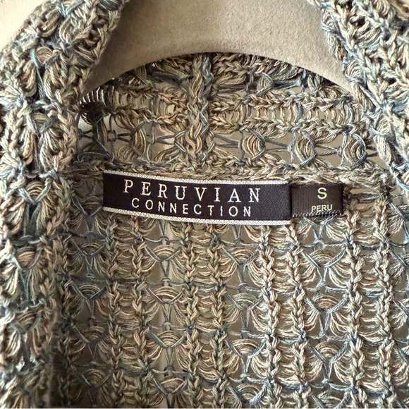 Peruvian Connection Open Cardigan Loose Knit Pima Cotton size Small - Picture 2 of 4